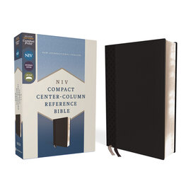 NIV Compact Center-Column Reference Bible, Black Leathersoft