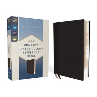 NIV Compact Center-Column Reference Bible, Black Leathersoft