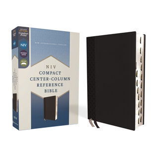 NIV Compact Center-Column Reference Bible, Black Leathersoft, Indexed