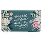 Checkbook Cover - Be Still and Know, Teal Floral