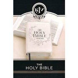 KJV Large Print Compact Bible, Pearlized White Faux Leather