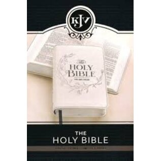KJV Large Print Compact Bible, Pearlized White Faux Leather