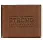 Men's Leather Wallet - Be Strong and Steadfast, Chestnut Brown