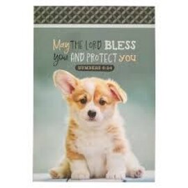 Mini Notepad - May the Lord Bless You, Green w/Puppy