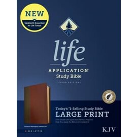 KJV Large Print Life Application Study Bible, Brown/Mahogany LeatherLike, Indexed