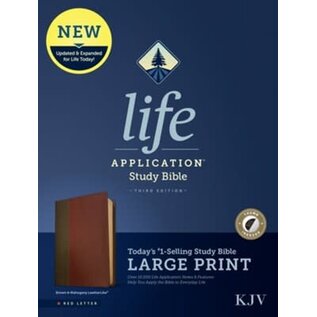 KJV Large Print Life Application Study Bible, Brown/Mahogany LeatherLike, Indexed