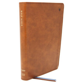 NET Large Print Thinline Bible, British Tan Leathersoft