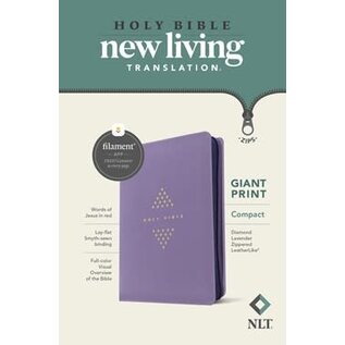 NLT Giant Print Compact Bible w/Zipper, Diamond Lavender LeatherLike (Filament)