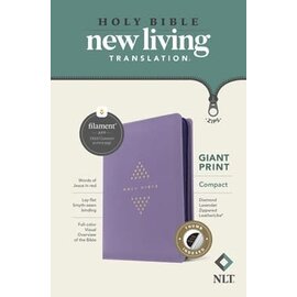 NLT Giant Print Compact Bible w/Zipper, Diamond Lavender LeatherLike, Indexed (Filament)