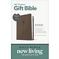 NLT Premium Gift Bible, Star Cross Taupe LeatherLike