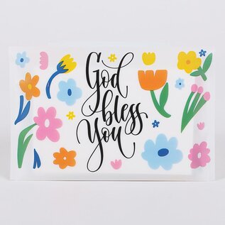 Tissue Pack - God Bless You, Flowers (Pack of 8)