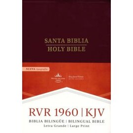 RVR60/KJV Biblia bilingue letra grande, borgona imitacion piel (Large Print Bilingual Bible)