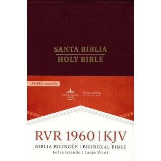 RVR60/KJV Biblia bilingue letra grande, borgona imitacion piel (Large Print Bilingual Bible)