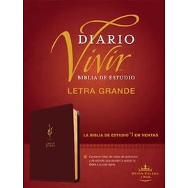 RVR60 Letra Grande Biblia Estudio Diario Vivir, Burgundy LeatherLike