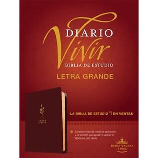 RVR60 Letra Grande Biblia Estudio Diario Vivir, Burgundy LeatherLike