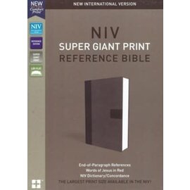 NIV Super Giant Print Reference Bible, Charcoal Leathersoft