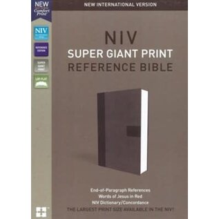 NIV Super Giant Print Reference Bible, Charcoal Leathersoft