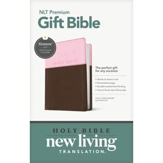 NLT Premium Gift Bible, Pink/Dark Brown TuTone LeatherLike (Filament)