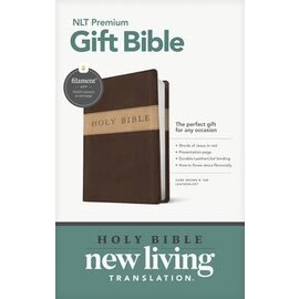 NLT Premium Gift Bible, Dark Brown/Tan LeatherLike (Filament)