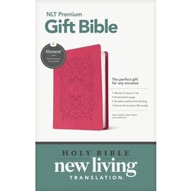 NLT Premium Gift Bible, Very Berry Pink Vines LeatherLike (Filament)