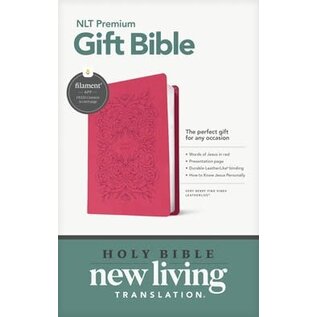 NLT Premium Gift Bible, Very Berry Pink Vines LeatherLike (Filament)