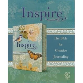 NLT Inspire Journaling Bible, Blue/Cream LeatherLike