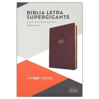 RVR 1960 Biblia Letra Súper Gigante marrón, piel fabricada, con índice (Super Giant Print Bible, Brown Bonded Leather, Indexed)