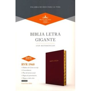 RVR60 Biblia letra gigante, borgona, imitacion piel con indice (Giant Print, Burgandy, Indexed)