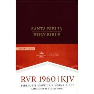RVR 1960/KJV Biblia bilingue letra grande, borgona imitacion piel, con indice (Large Print Bilingual Bible)