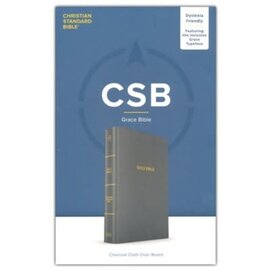 CSB Grace Bible, Charcoal Cloth over Board (Dyslexia Friendly)