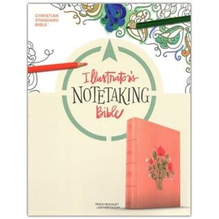 CSB Large Print Illustrator's Notetaking Bible, Peach Bouquet LeatherTouch