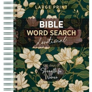 Large Print Bible Word Search Devotional: 100 Days of Strength for Women, Spiral Bound