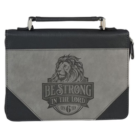 Bible Cover - Be Strong in the Lord, Black Lion