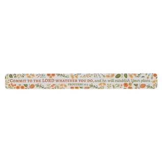 Magnetic Strip - Commit to the Lord, Orange Floral (Large)
