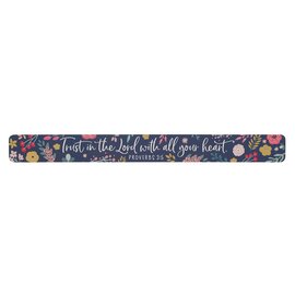 Magnetic Strip - Trust in the Lord, Blue Floral, Large