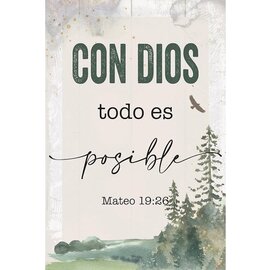 Spanish Plaque - With God Everything is Possible, Mini