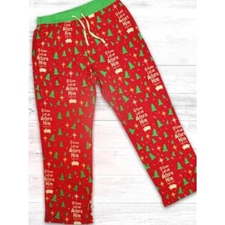 Pajama Pants - O Come Let Us Adore Him, Red