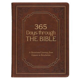 365 Days through the Bible, Chestnut Brown Faux Leather Daily Devotional