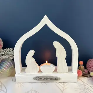 O Come Let Us Adore Him Candle Holder