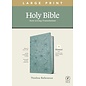 NLT Large Print Thinline Reference Bible, Floral Leaf Teal LeatherLike (Filament)
