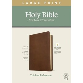 NLT Large Print Thinline Reference Bible, Rustic Brown LeatherLike (Filament)
