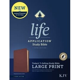KJV Large Print Life Application Study Bible, Burgundy Genuine Leather, Indexed