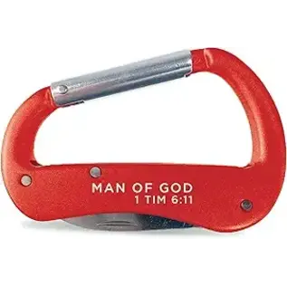 Multi-Tool Carabiner - Man of God, Red