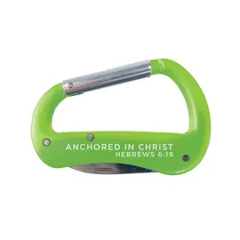 Multi-Tool Carabiner - Anchored in Christ, Green
