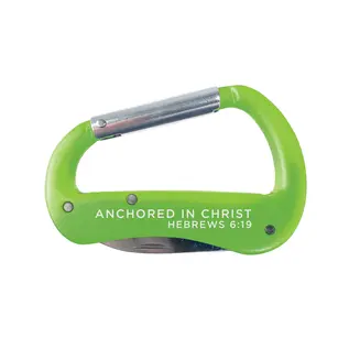 Multi-Tool Carabiner - Anchored in Christ, Green