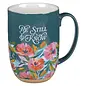Mug-Be Still Teal floral