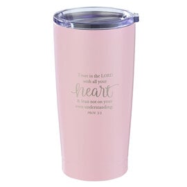 Stainless Steel Tumbler - Trust in the Lord, Pink