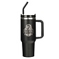 Stainless Steel Mug w/Straw - Be Strong in the Lord, Black (40 oz)
