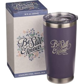 Tumbler SS Travel Purple Be Still & Know