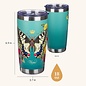 Travel Mug SS Teal Butterfly